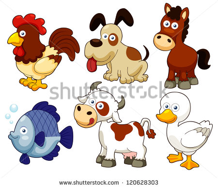 9 Cartoon Farm Animals Vector Images