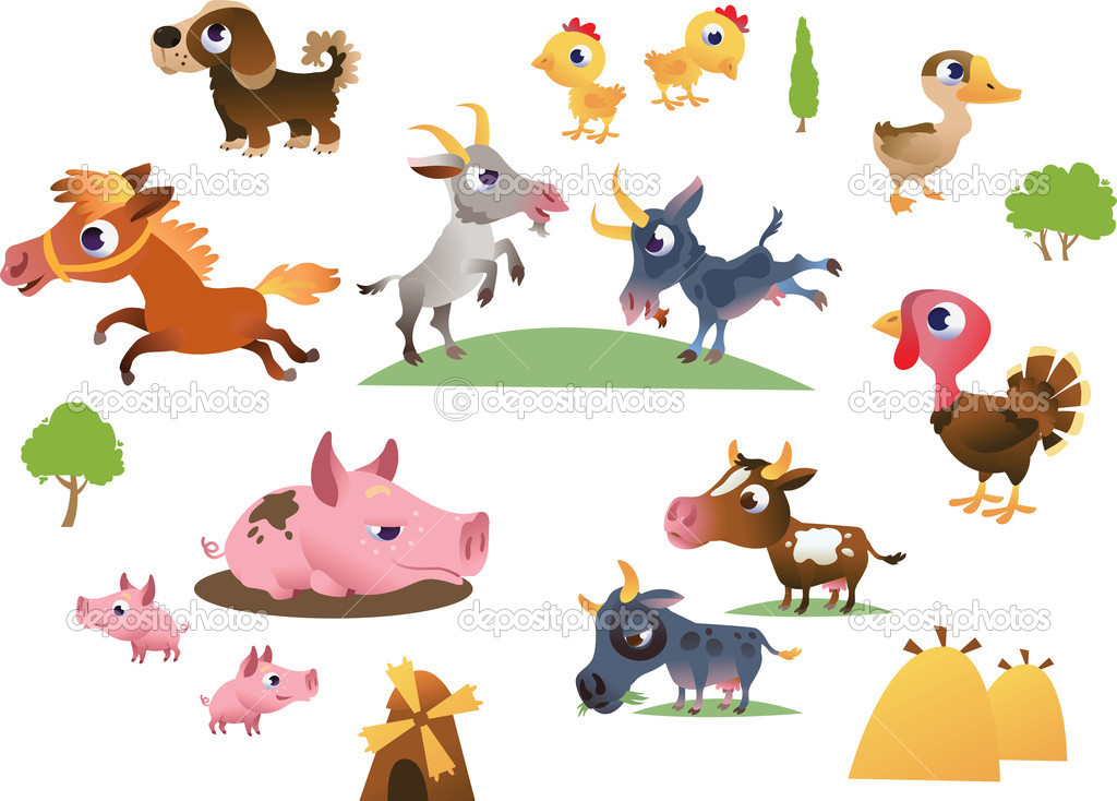 Cartoon Farm Animals