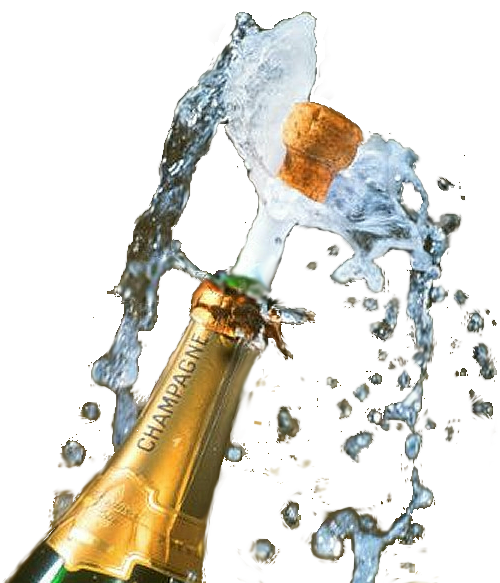 6 Champagne Bottle Popping PSD Images