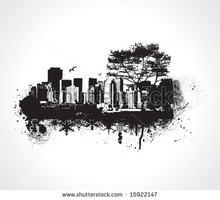 City Grunge Vector Art