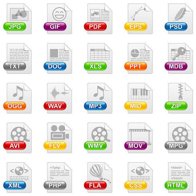 Common Photo File Format Icons Common Photo File Format Icons