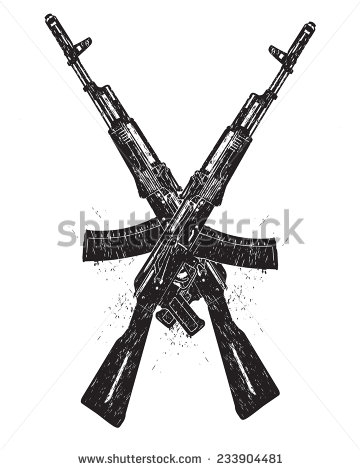 Crossed Assault Rifle Silhouette