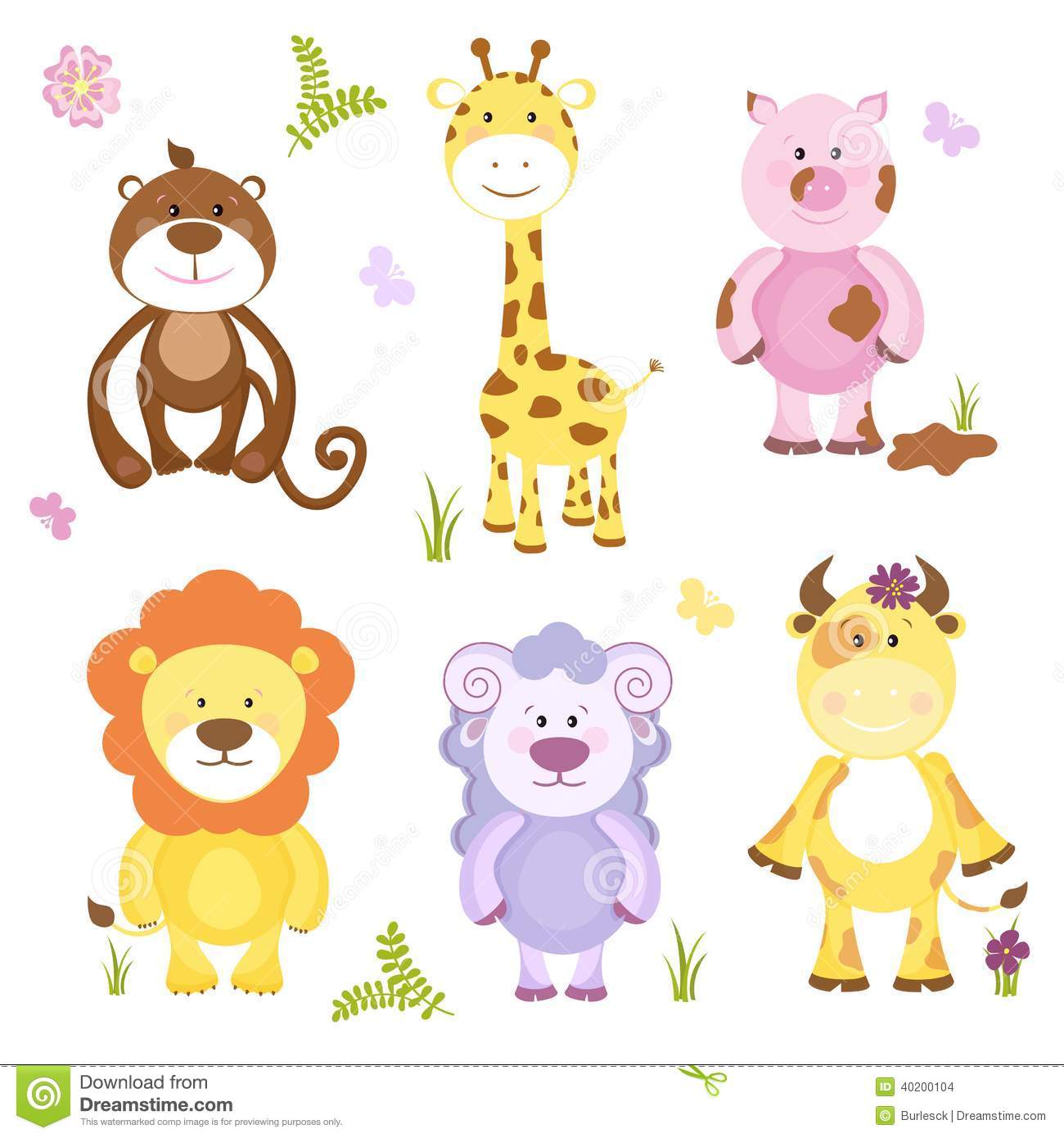 Cute Cartoon Animals Lion