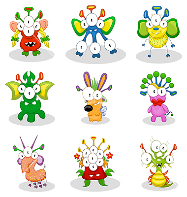 Cute Cartoon Halloween Monsters