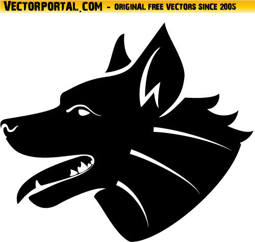 Dog Head Silhouette Vector