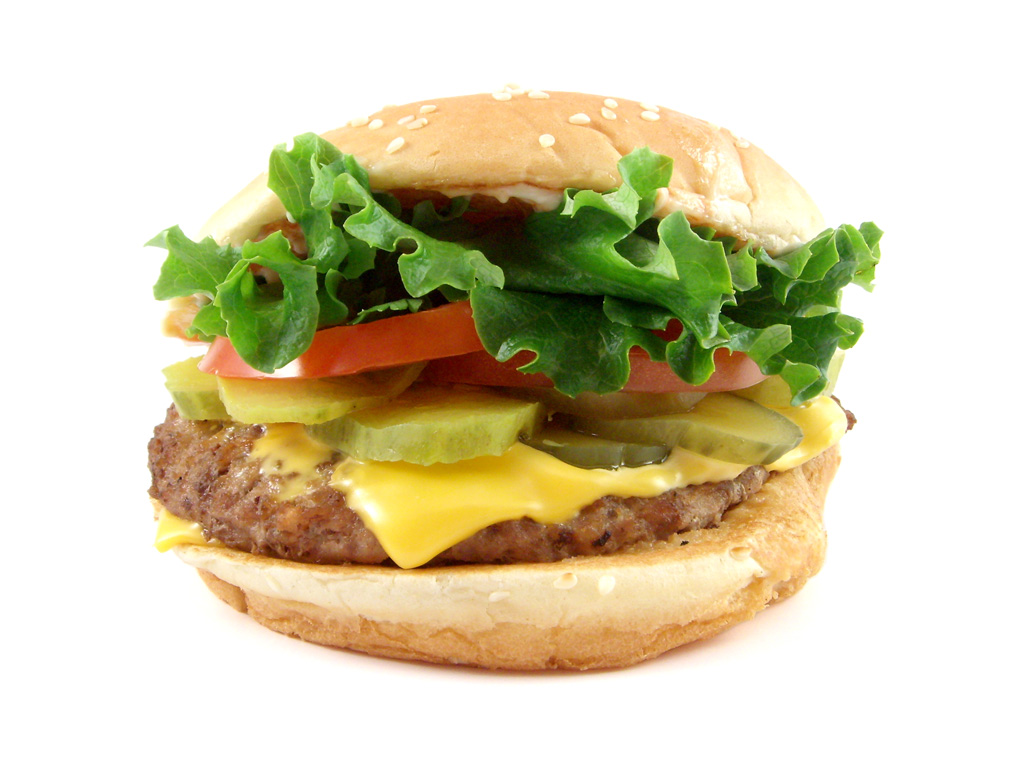 Fast Food Hamburger and Fries