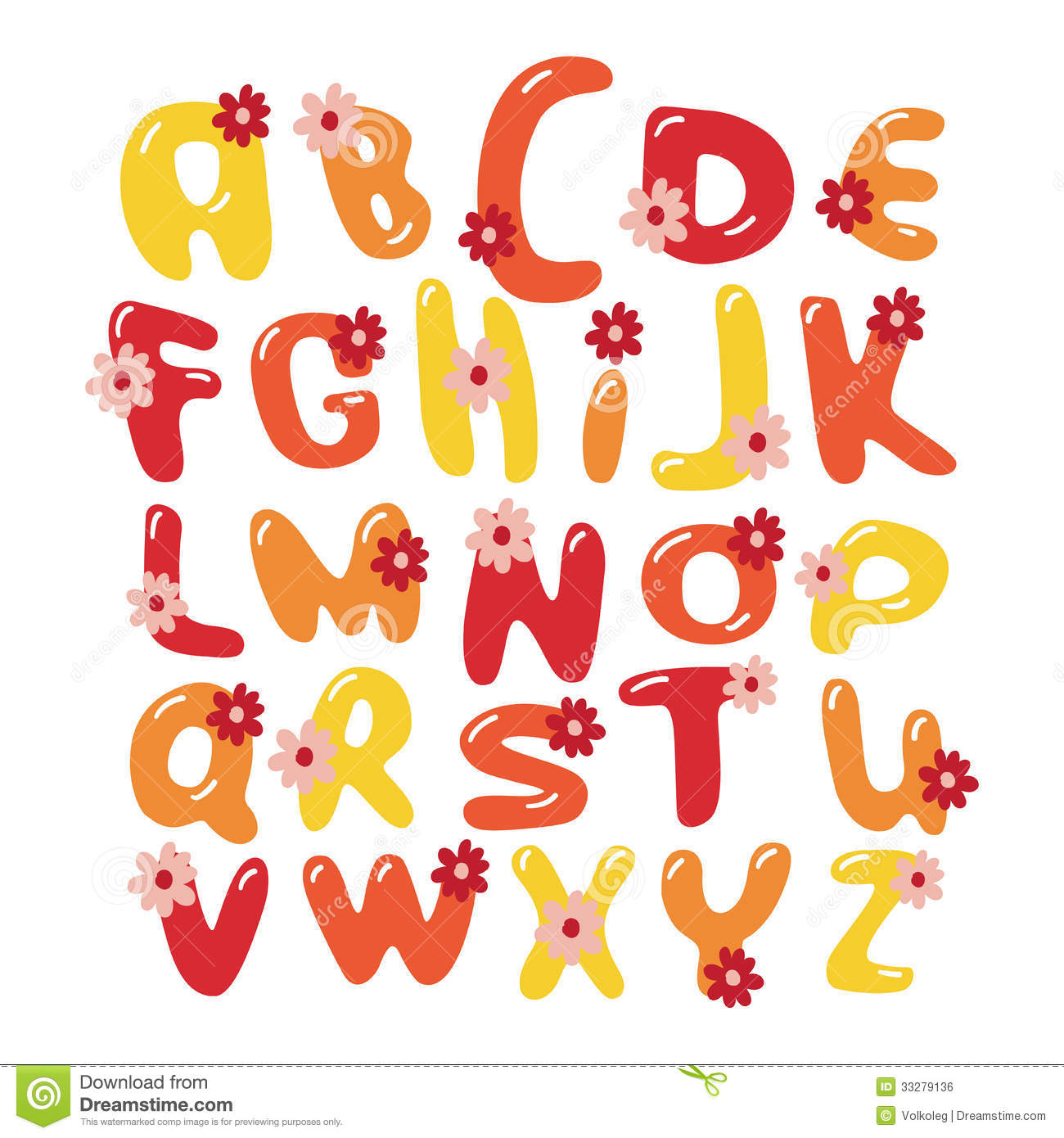 Flower Fonts Alphabet Letters