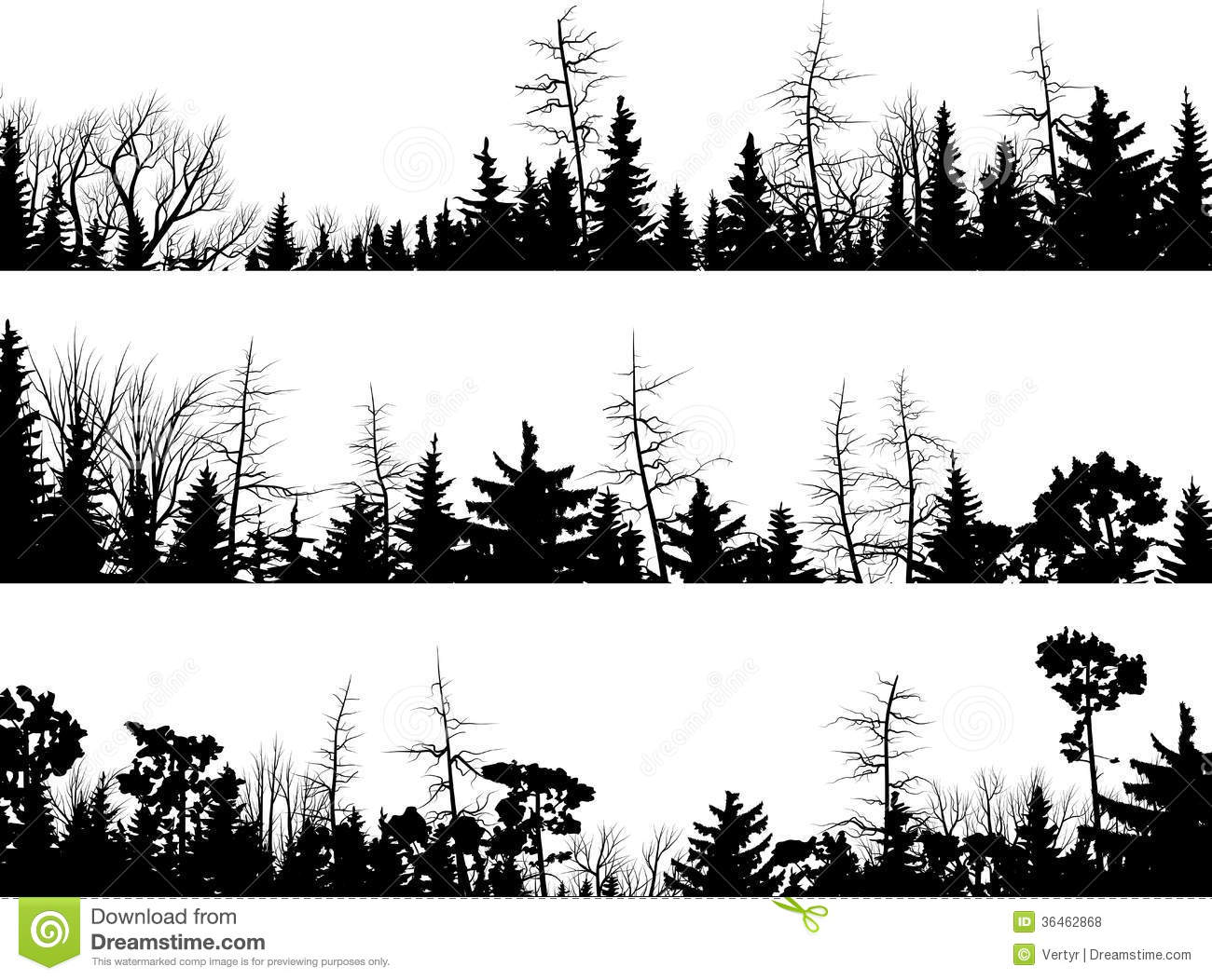 17 Vector Forest Silhouette Images - Forest Tree Silhouette, Forest Silhouettes Vector Free and