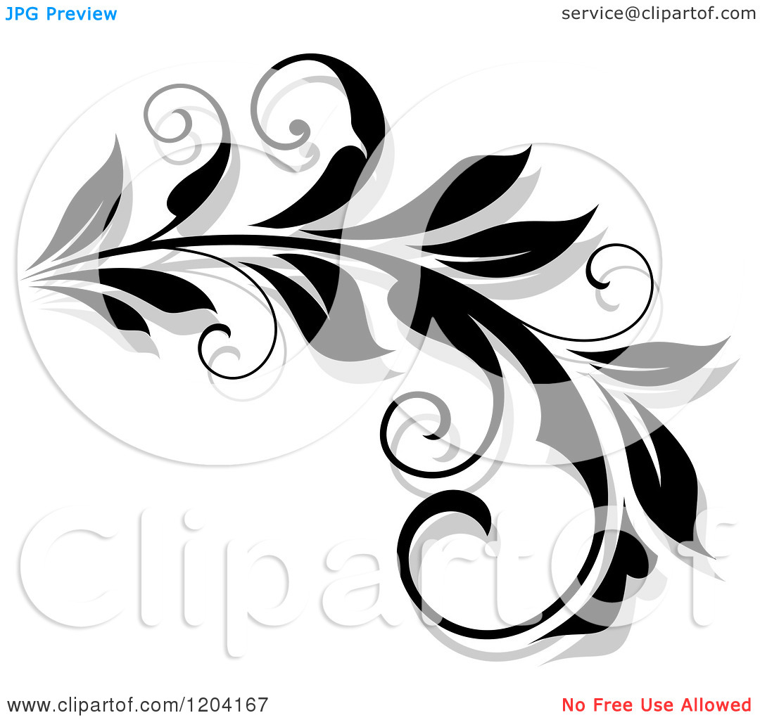 Free Flourish Clip Art Black and White