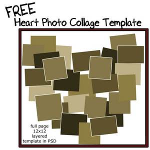 Free Heart Collage Template Photoshop