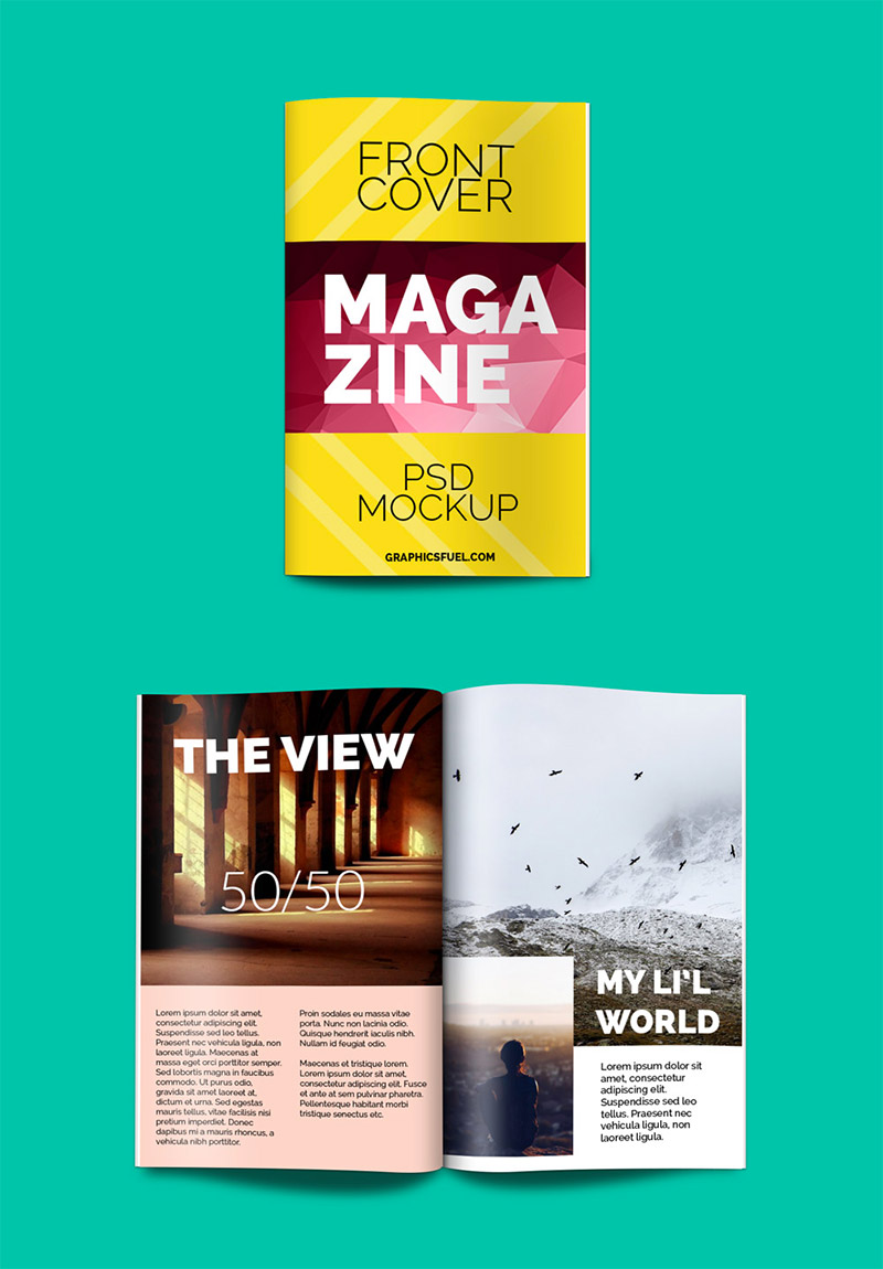 Free Magazine Cover Mockup PSD