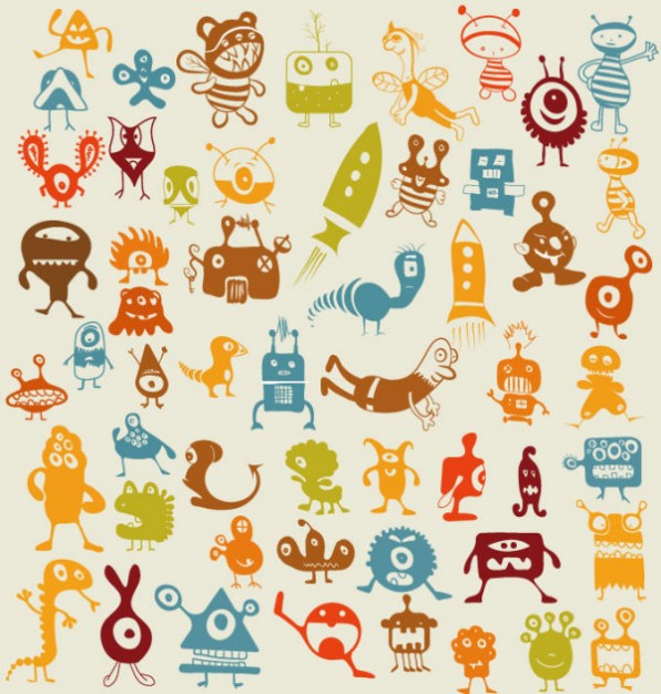 Free Vector Cartoon Monster