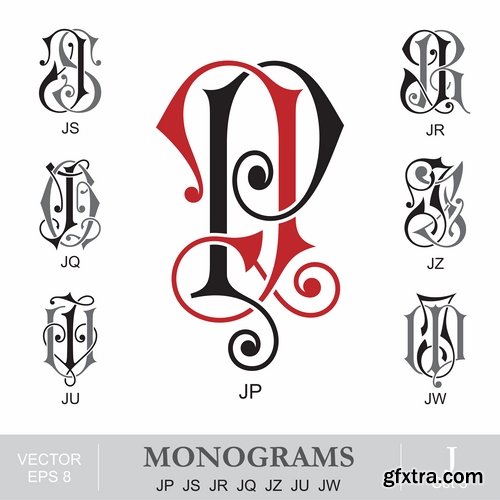 Free Vector Monogram Initials