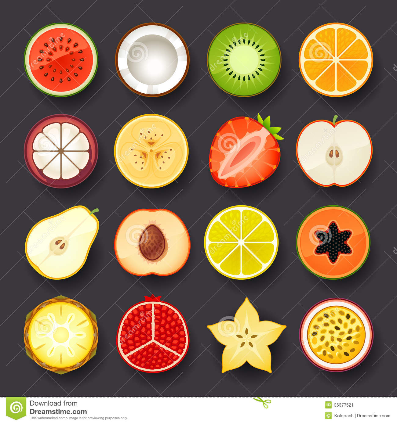 Fruits Icon Set