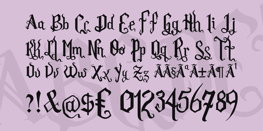 Gothic Font Alphabet