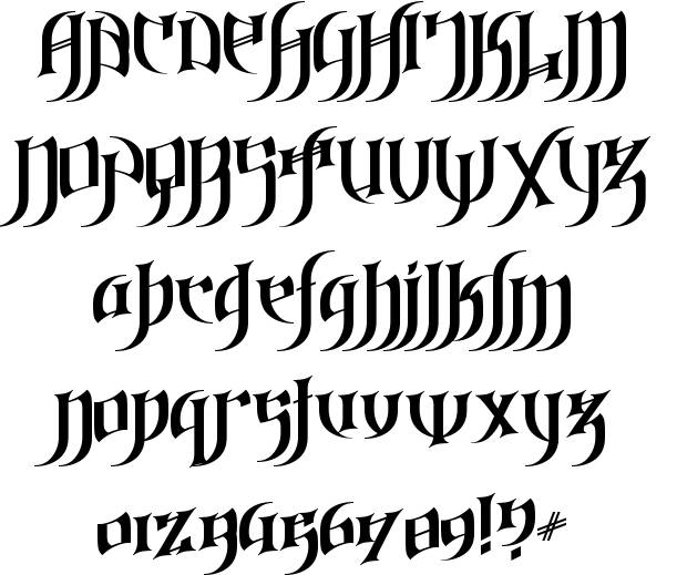 7 Gothic Love Letters Font Images