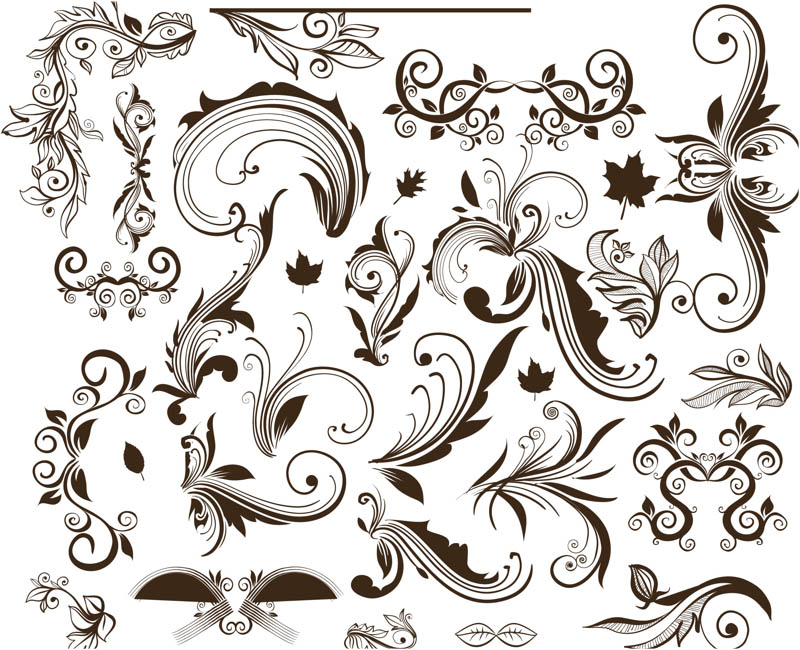 Graphic Floral Swirl Vector