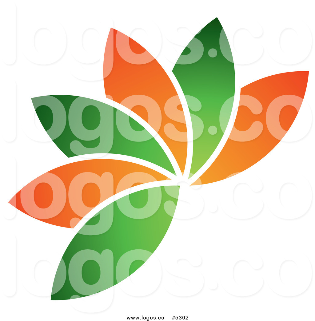 Green Leaf with Orange Circle Logo Green Leaf with Orange Circle Logo