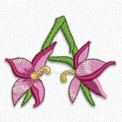 Hawaiian Flower Fonts Alphabet