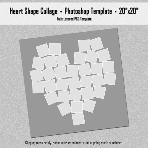 Heart Shaped Collage Template