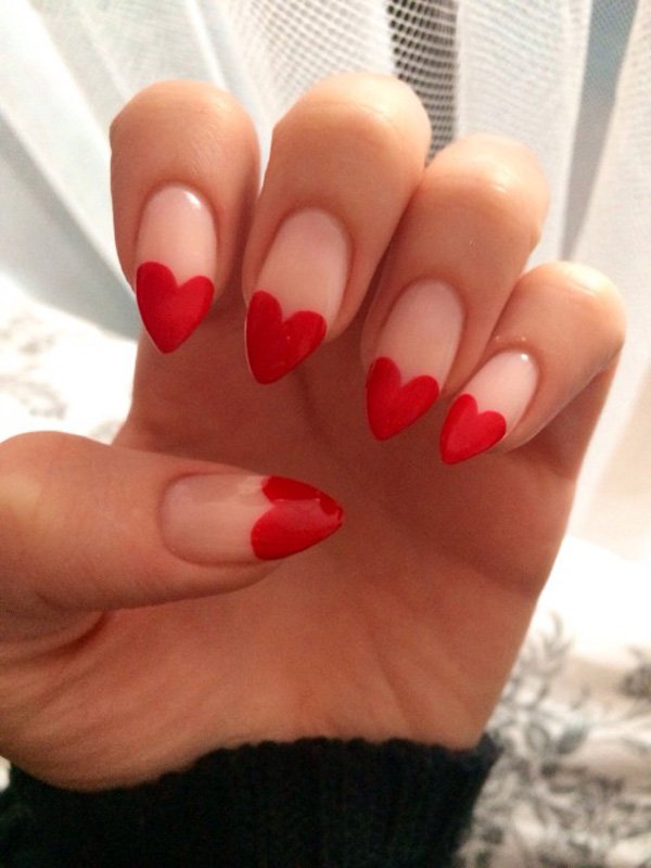 Heart Stiletto Nail Design