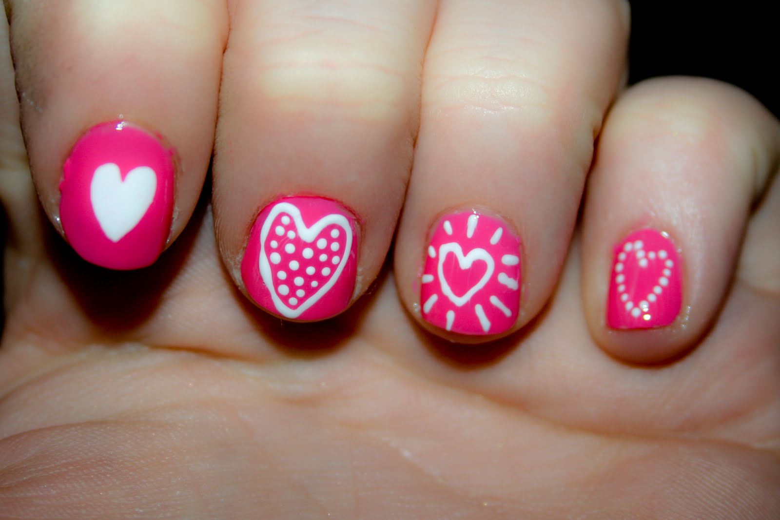 Hearts Nail Art Design