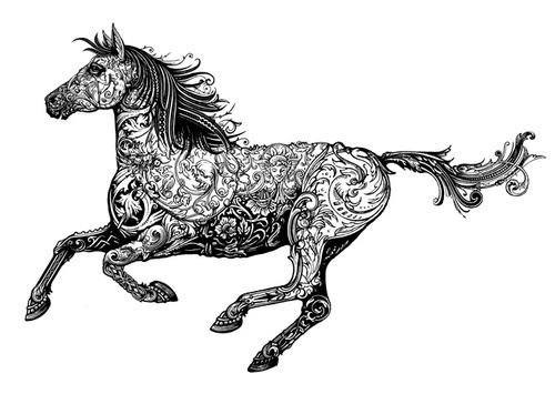 Horse Woodcut Illustrations