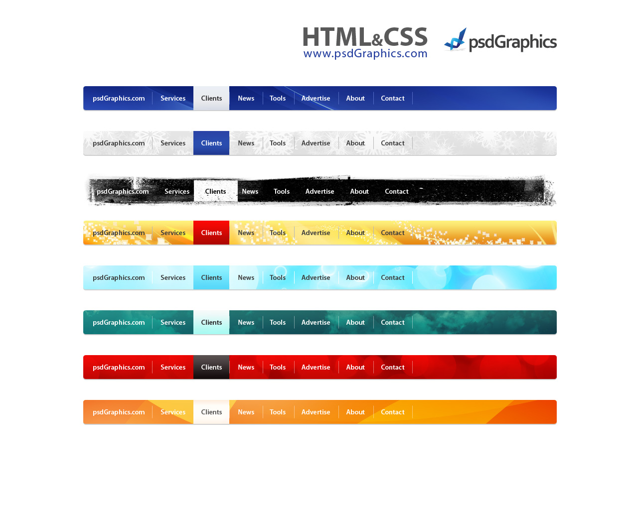 HTML Navigation Menu Examples HTML Navigation Menu Examples