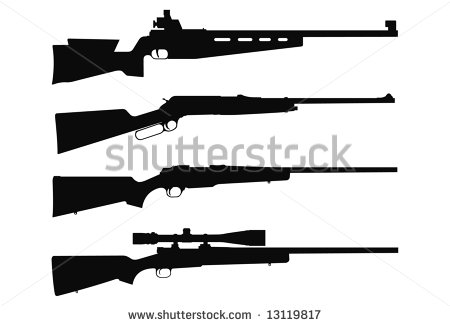 Hunting Rifle Vector Silhouette