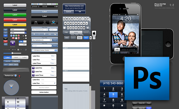 14 IPhone GUI PSD Design Template Images