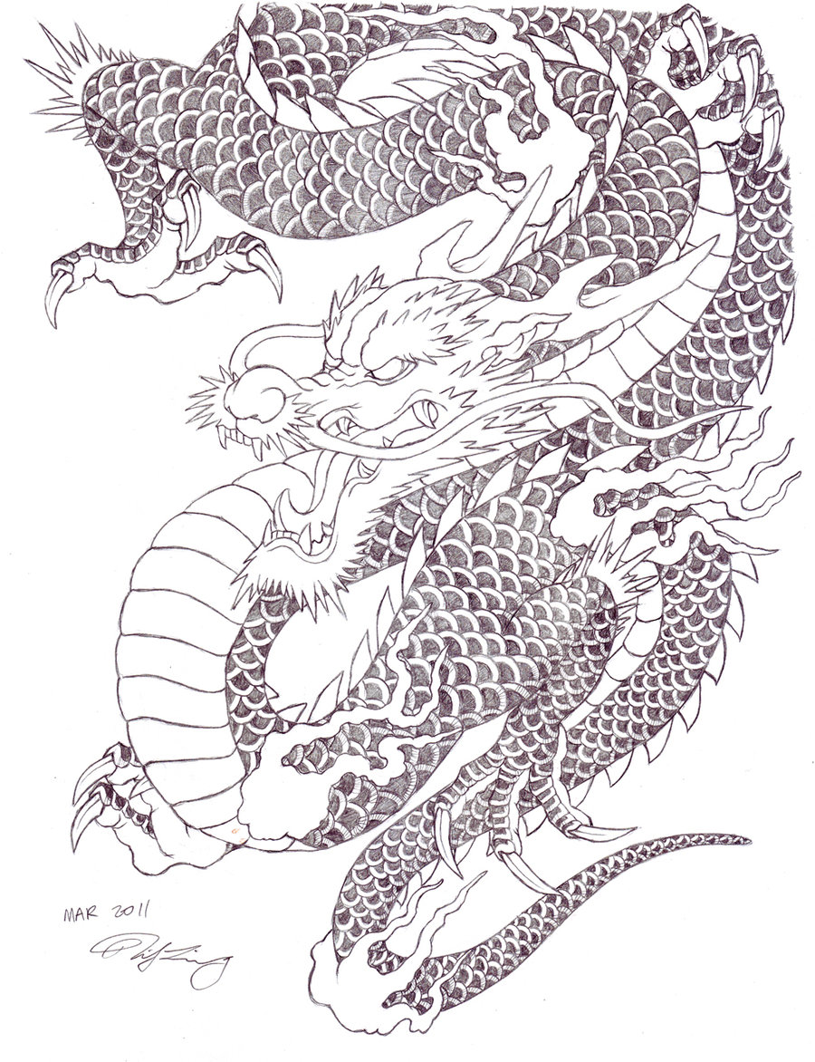 Japanese Dragon Tattoo Designs Drawings