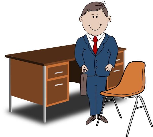 Manager at Desk Clip Art