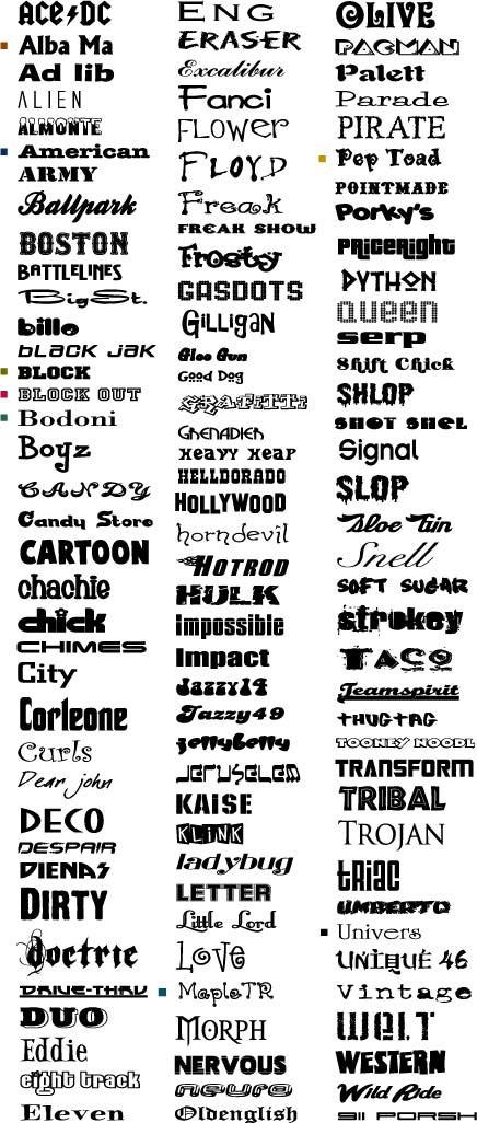 Windows Fonts List Hot Sex Picture