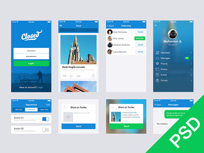 Mobile-App UI PSD Free Download