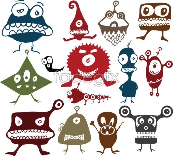 14 Vector Cartoon Monsters Images