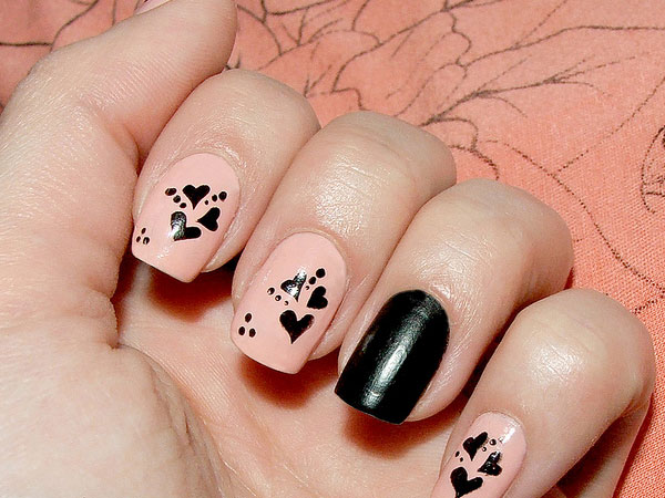 Nail Design with Hearts