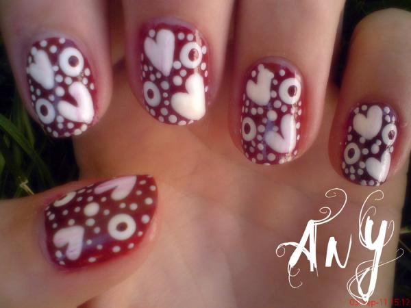 Nail Design with Hearts