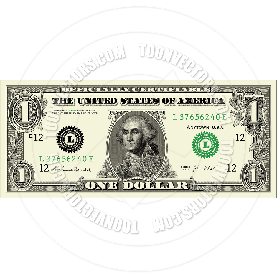 One Dollar Bill Vector