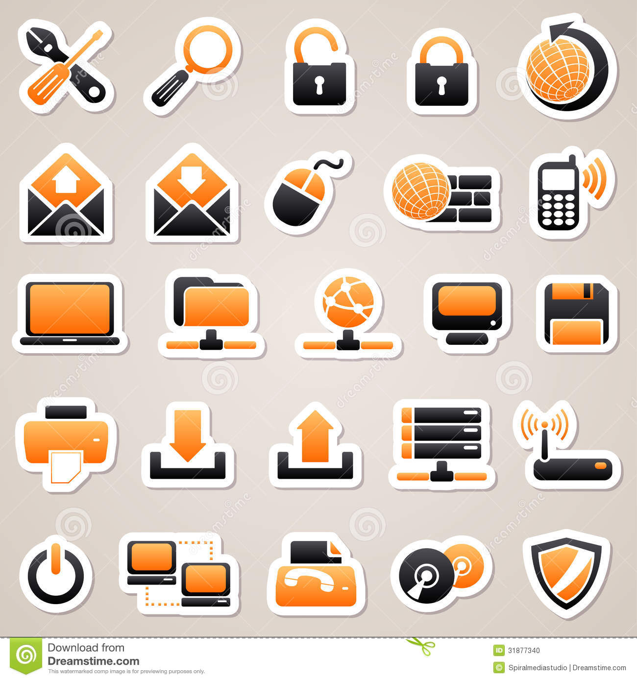 Orange Computer Icon