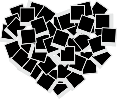 Polaroid Heart Collage Template