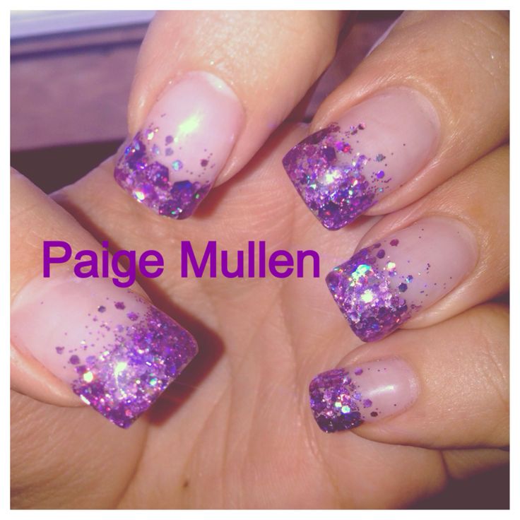 Purple French Tip Gel Nail Designs