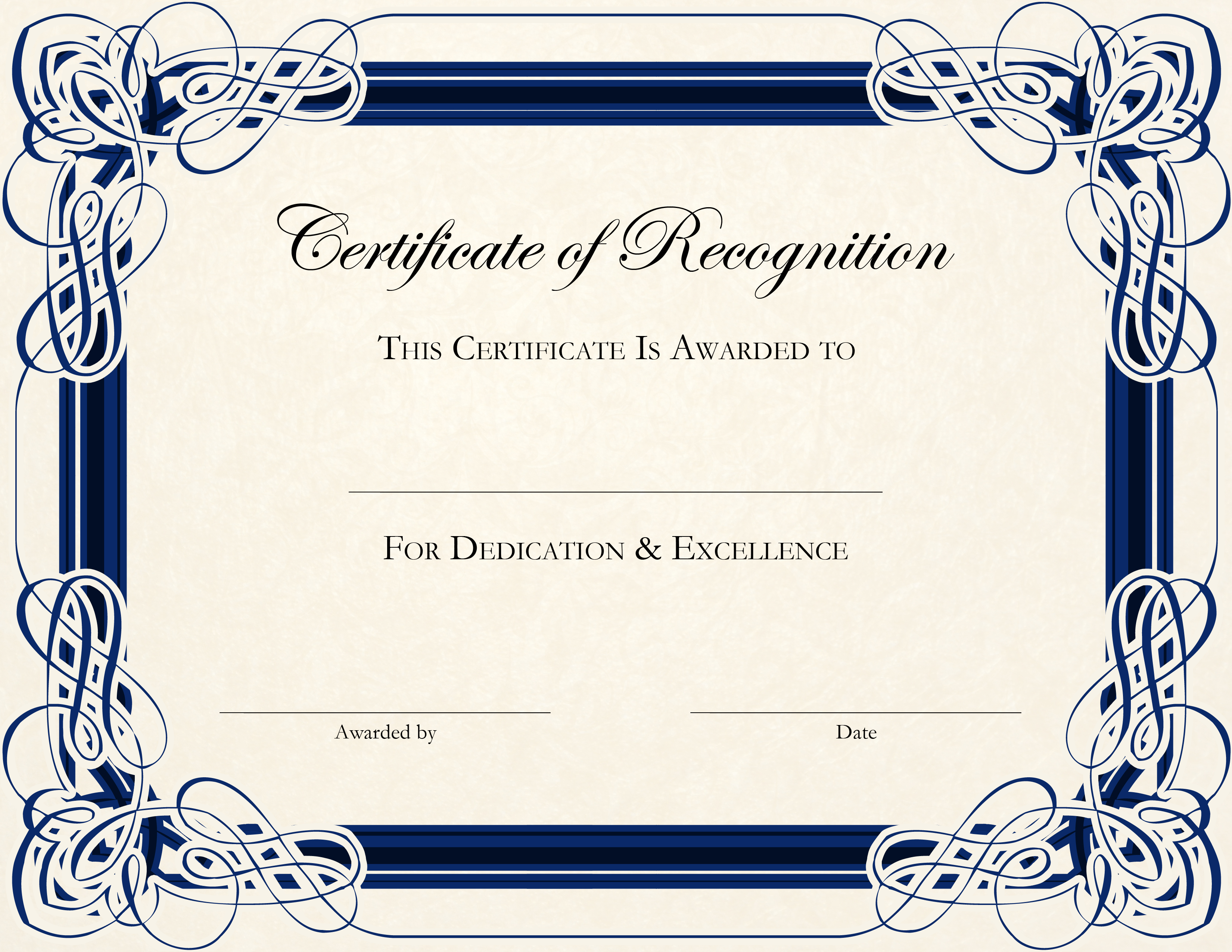 20 Certificate Design Templates Images - Recognition Certificate In Blank Certificate Templates Free Download