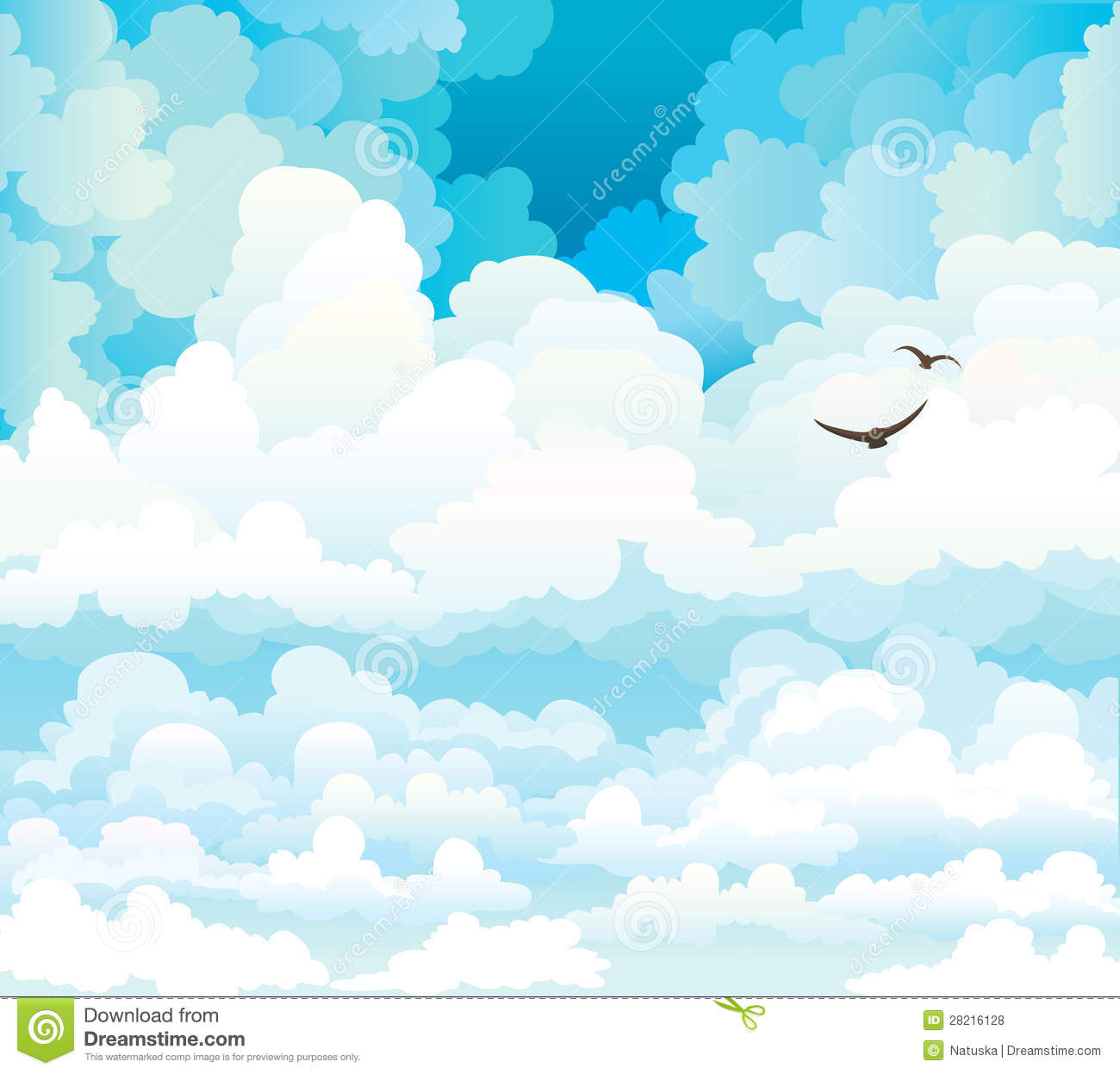 Sky with Clouds and Birds