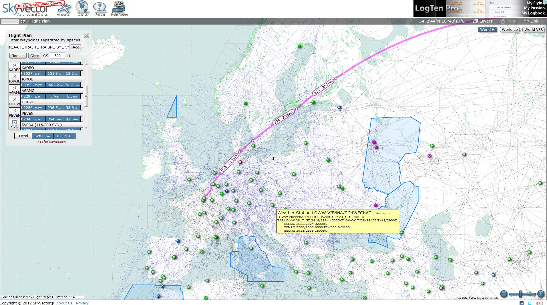 SkyVector Sectional Charts Flight Planning