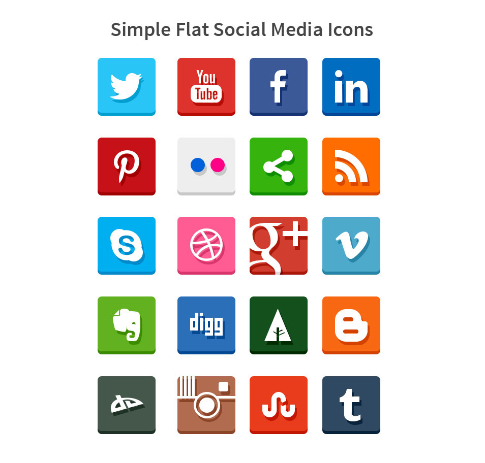 Social Media Icons Flat