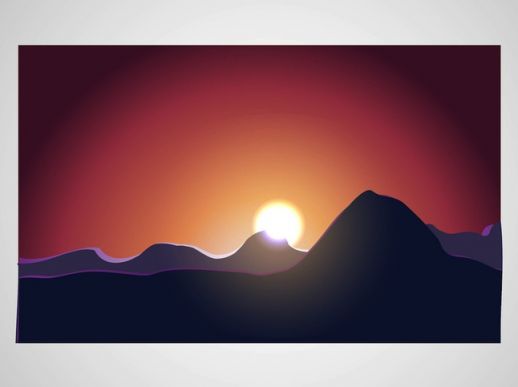 Sunrise Mountains Vector