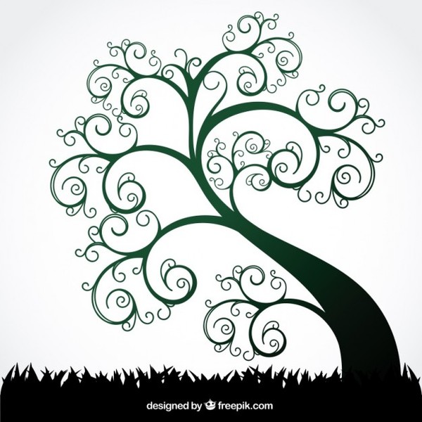 Swirl Tree Vector Art