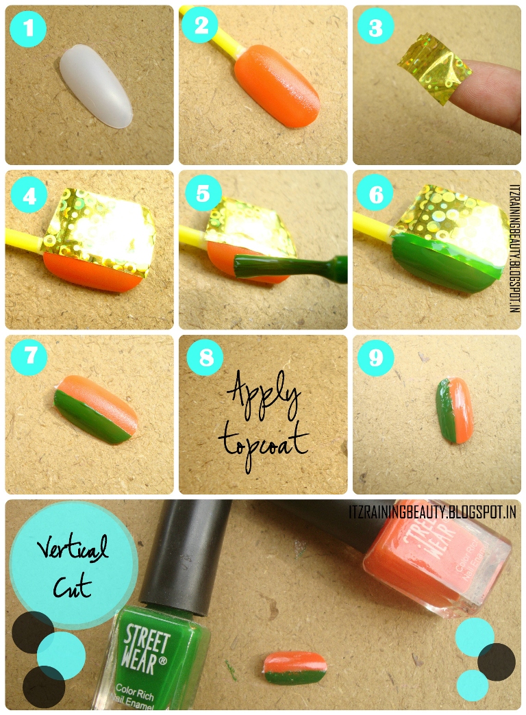 Tape Nail Art Step by Step