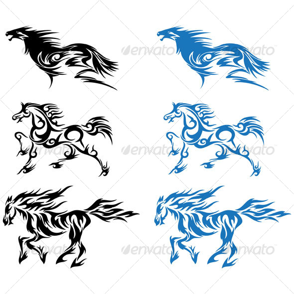 Tribal Horse Tattoo Designs