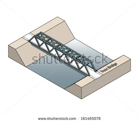 Truss Bridge Vector Clip Art